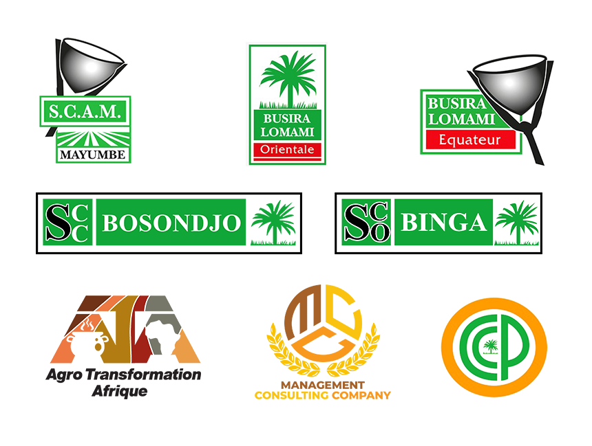 Logo S.C.A.M. Mayumbe with green background and silver funnel icon